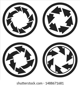 Vector flat arrows icon for web design. 