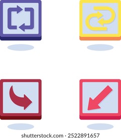 Vector Flat Arrows Icons Set Pack