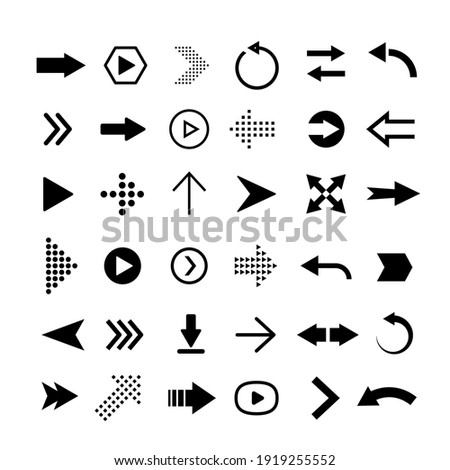 Vector flat arrows set. Clipart for web design, mobile apps, interface and so on