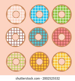 Vector flat art donus with variation  color full color