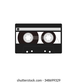 Vector flat audio cassette design.