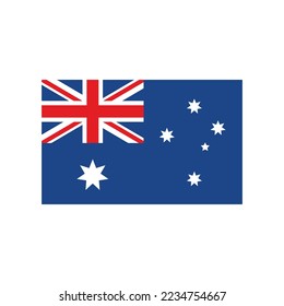 Vector flat Australian flag isolated on white background