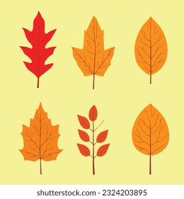 Vektorflache Herbstwälder und Herbstblätter.
