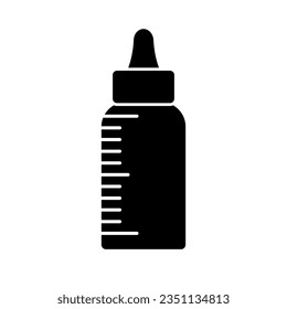Vector flat baby bottle isolated on white background