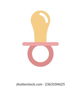 Vector flat baby pacifier isolated on white background
