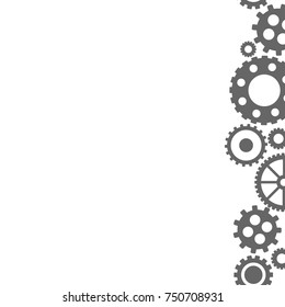 Vector flat background with black gears on the right side. innovation technology wallpaper