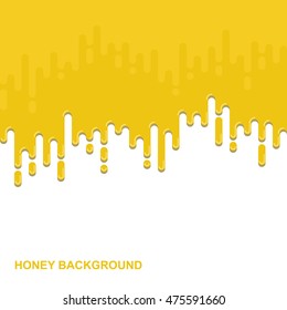 Vector flat background. Dripping honey backdrop. Colorful design illustration. Paint illustration