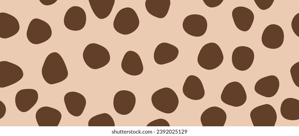 Vector flat background. Minimalistic brown trendy abstract polka dot pattern on a light background. Perfect for screensaver, poster, card, invitation or home decor.