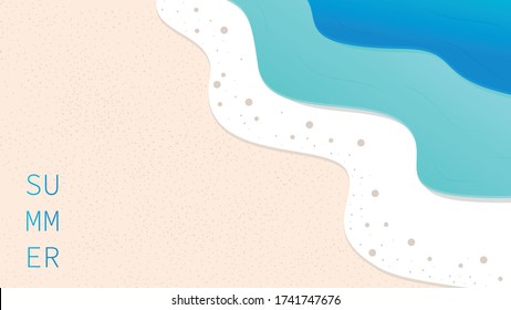 Vector flat background sand and sea