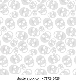 Vector flat background. Seamless pattern with skulls. 