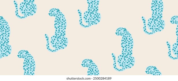 Vector flat background. Trendy panther pattern. Seamless pattern. Perfect for screensaver, poster, card, invitation or home decor.