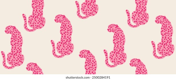 Vector flat background. Trendy panther pattern. Seamless pattern. Perfect for screensaver, poster, card, invitation or home decor.