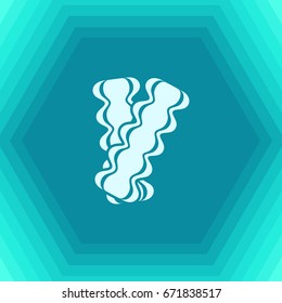 Vector flat bacon icon on hexagonal background 