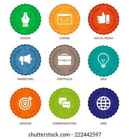 Vector flat badges - emblem for different services and departments