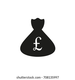 vector flat bag icon with money