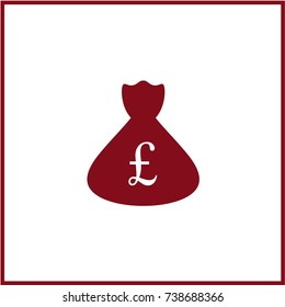 vector flat bag icon with money
