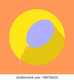 Vector flat balloon icon isolated on orange background. Eps10