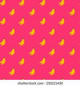 Vector flat banana seamless pattern