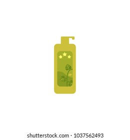 Vector flat barbecue, bbq symbol bbq hot sauce, mustard in green plastic bottle icon. Restaurant menu design elements, isolated illustration on a white background