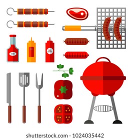 Vector Cartoon Illustration Meat Sauce Grill Stock Vector (Royalty Free ...