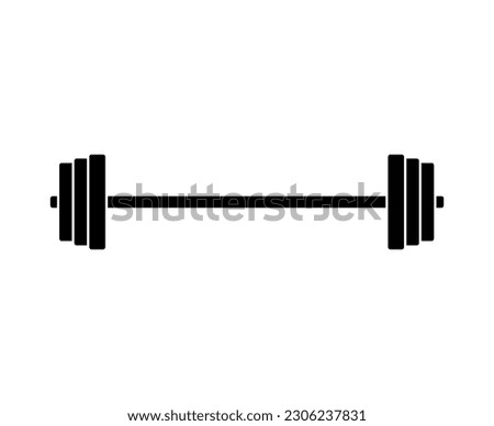 Vector flat barbell isolated on white background