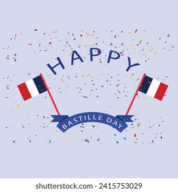  vector flat bastille day badge collection