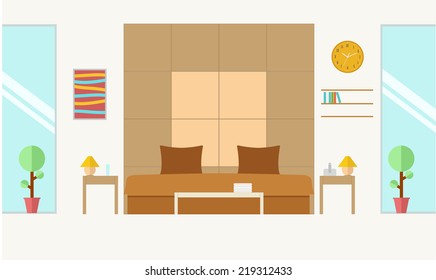Vector Flat Bedroom