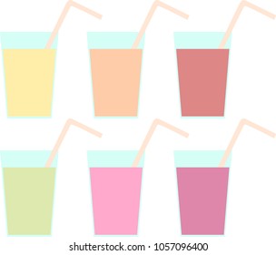 Vector flat beverage icons set
