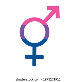 Vector Flat Bi Bisexual Bigender Flag Sign Isolated On White Background