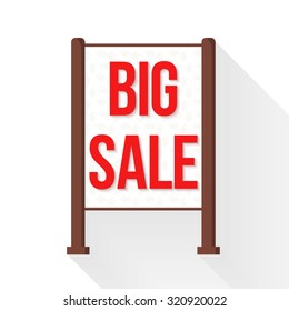 Vector flat big sale stander or  ground sign