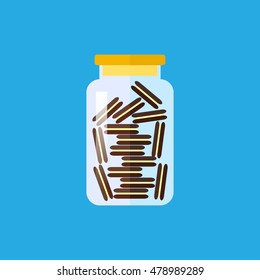 Vector flat biscuit icon. Dessert food illustration