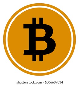 Vector flat bitcoins icon on white background.