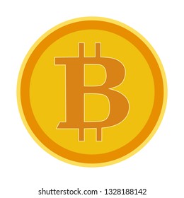 Vector flat bitcoins icon on white background