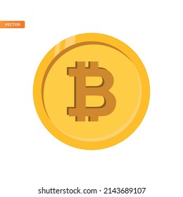 Icono de bitcoines planos vectores sobre fondo blanco.