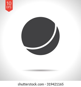 Vector flat black ball icon on white background 