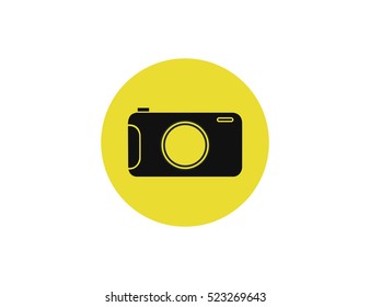 Vector flat black digital photo camera icon