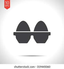 Vector flat black egg icon on white background 