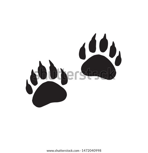 Vector Flat Black Foot Prints Grizzly Stock Vector (Royalty Free ...