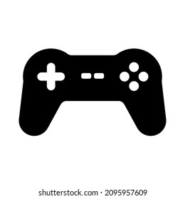 Vector flat black Game console joystick isolated on white background