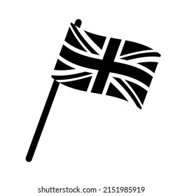 Vector flat black Great Britain flag isolated on white background