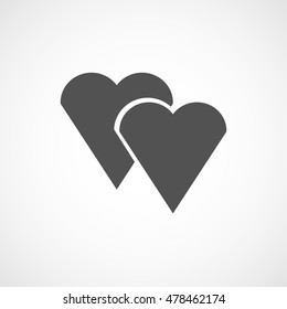 Vector flat black hearts icon. Isolated hearts icon for logo, web site design, app, UI. Flat black love illustration for posters, cards, book cover, flyers, banner, web, game designs.
