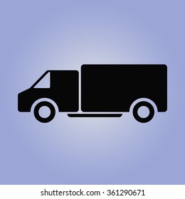 Vector flat black icon of a car.