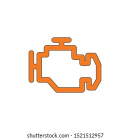 vector flat black icon of check engine.