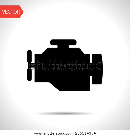 Vector Flat Black Icon Engine Eps 10 Stock Vector (Royalty Free ...