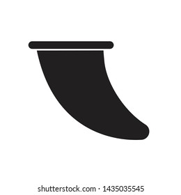 Vector Flat Black Icon Of Surf Board Fin Isolated On White Background 