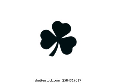 Vector flat black Irish shamrock clover isolated on white background Black clover leaf icon. Vector illustration