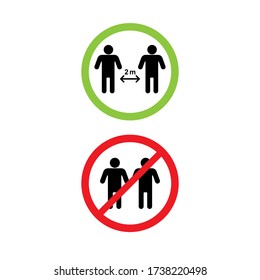 Vector flat black keep your distance isolated on white background. Coronavirus pandemic self quarantine lettering illustration
