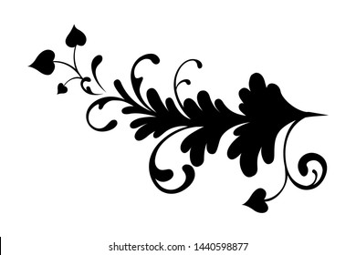 vector of flat black leaf ornaments. EPS 10.