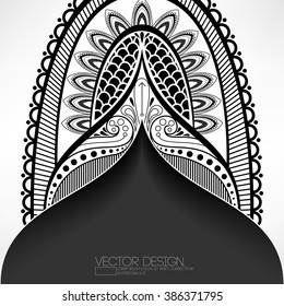 ilustração de ornamento de layout mandala preto plano vetorial 
