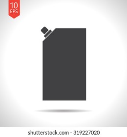 Vector flat black mayonnaise plastic package icon on white background 